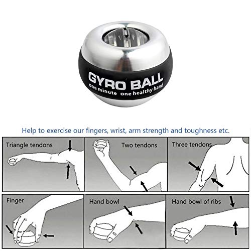 GOZATO Auto-Start Wrist Power Gyro Ball with LED Lights, Wrist Strengthener and Forearm Exerciser for Stronger Arm Fingers and Muscle - Image 3