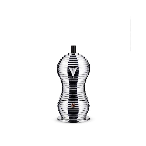 Alessi MDL02/3 B Pulcina Stove Top Espresso 3 Cup Coffee Maker in Aluminum Casting Handle And Knob in Pa, Black - Image 2