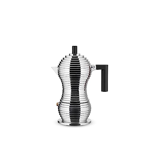 Alessi MDL02/3 B Pulcina Stove Top Espresso 3 Cup Coffee Maker in Aluminum Casting Handle And Knob in Pa, Black - Image 3