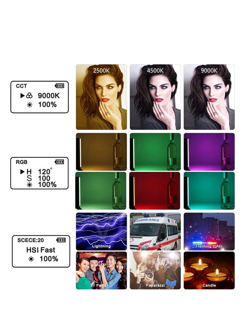 Loquat W200 Handheld RGB Light Wand Video LED Lighting Handheld Light Photography Light Vlog w Magnetic CRI95+ 2500K-9000K Built-in Battery 3000mAh Compatible with Vlogging YouTube Living - Image 4