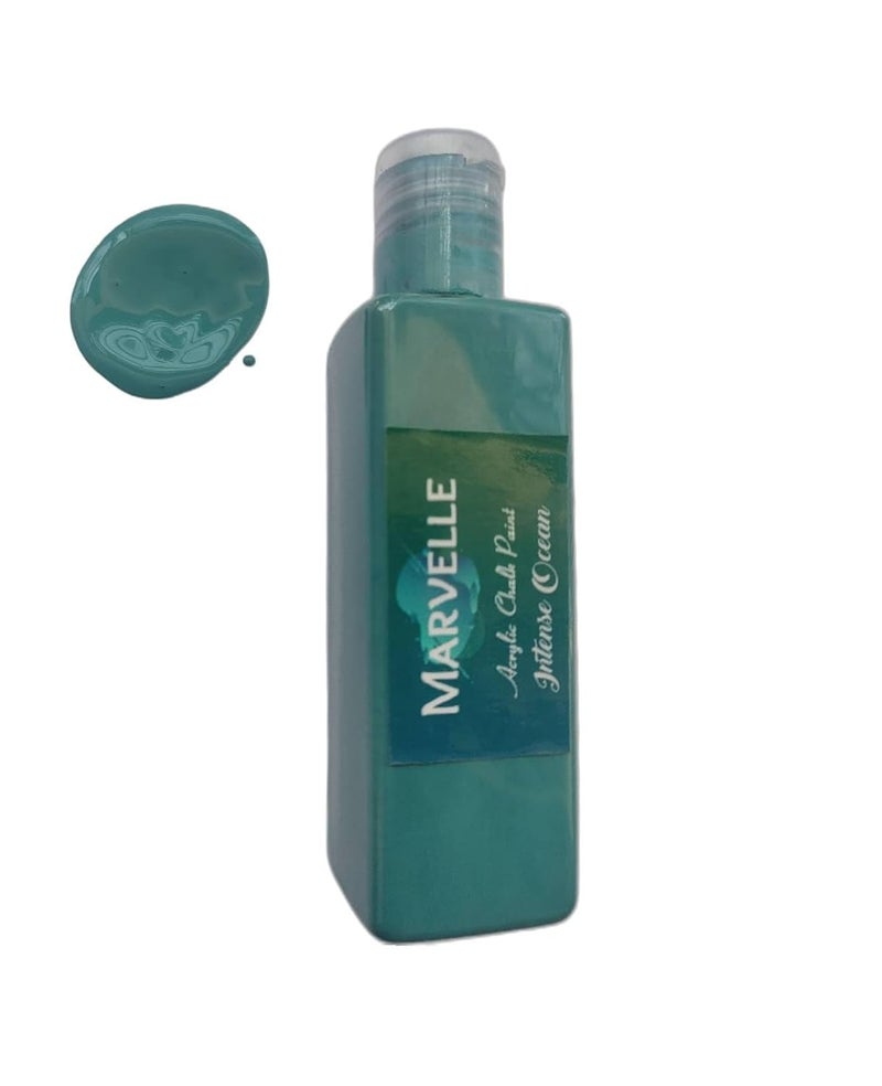GREENARTZ MARVELLE 100ml Acrylic Chalk Paint (Intense Ocean) for glass decor artwork lippan art wood furniture walls canvas paintings|matte finish| Non toxic - Image 1