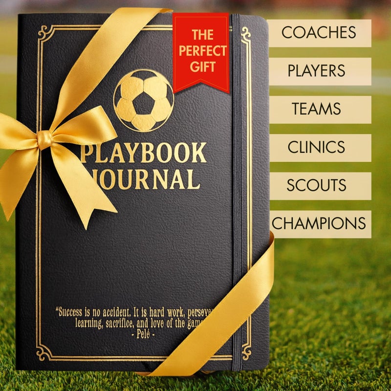 Field Equipt Soccer Coach Playbook Planner & Notebook, Dry Erase Back Cover Tactical Board, Black Vegan Leather Journal for Drills & Strategy, Coaching Essentials & Soccer Coach Gifts - Image 5