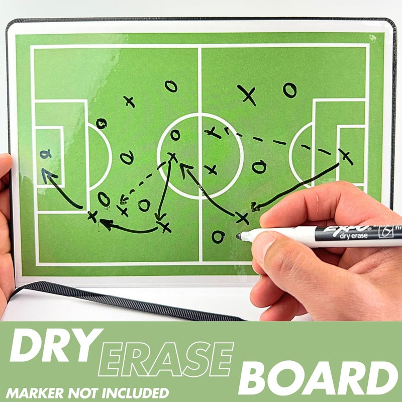 Field Equipt Soccer Coach Playbook Planner & Notebook, Dry Erase Back Cover Tactical Board, Black Vegan Leather Journal for Drills & Strategy, Coaching Essentials & Soccer Coach Gifts - Image 3