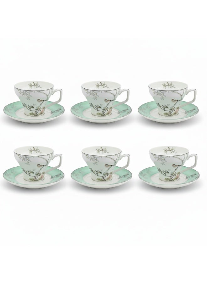 AKDC Angela 12 Pcs Cup & Saucer Set – 130ml - Image 2