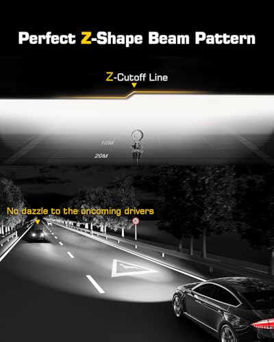 4X4FLSTC 7-Inches LED Headlights H6024 Round Non-halo Compatible with Jeep Wrangler TJ LJ CJ JK JKU Ford Chevy GMC Miata etc High/Low Sealed Beam Headlamp Replacement DOT Approved Black 1 Pair - Image 3