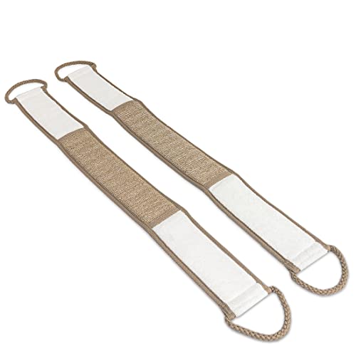 Eurow Beauty Bamboo Back Scrubber DualSided Exfoliating and Cleansing Shower Strap with Looped Handles Gentle for All Skin Types Reusable for Daily SpaLike Bath Experience 2Pack - Image 2