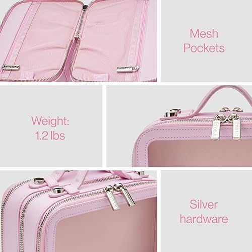 ETOILE - Small Twin Cosmetic Case Lavender Pink - Dual Compartment Cosmetic Beauty Organizer & Toiletry Case - Image 2
