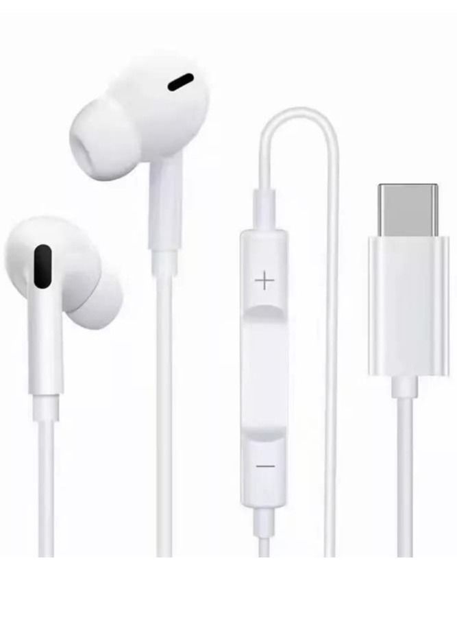 ELTRAZONE Type C Earphone Connector(Built-in Microphone & Volume Control) in-Ear Stereo Headphone/Headset Compatible with Samsung,OnePlus,Moto,Honor,iPad Air,MacBook Air & Pro - Image 1