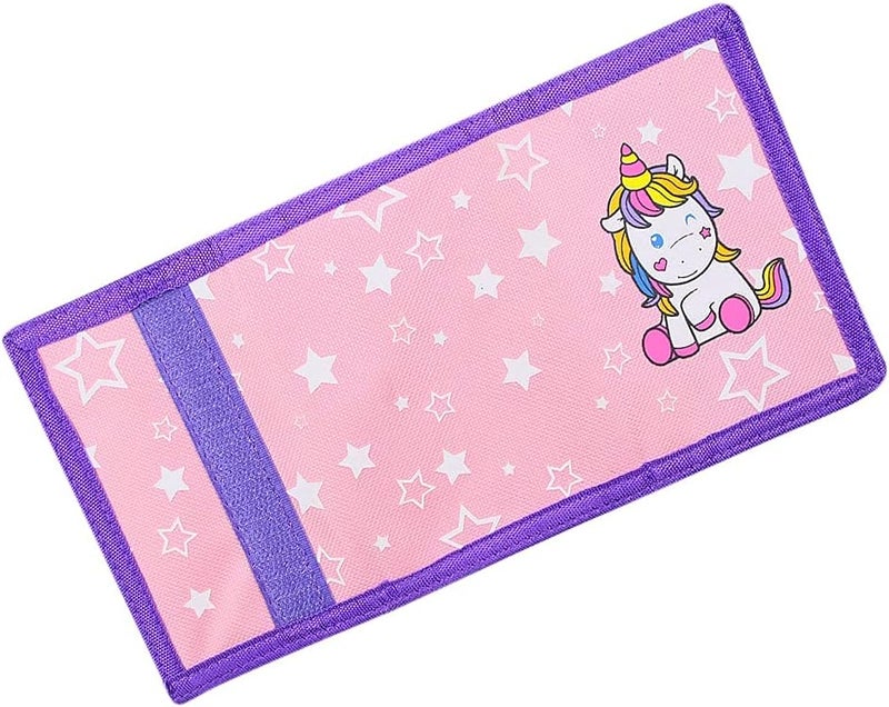 NEICY RFID Cartoon Canvas Wallet for Kids - Unicorn Trifold Outdoor Sports Wallets with Magic Sticker for Teen Girls - Image 4