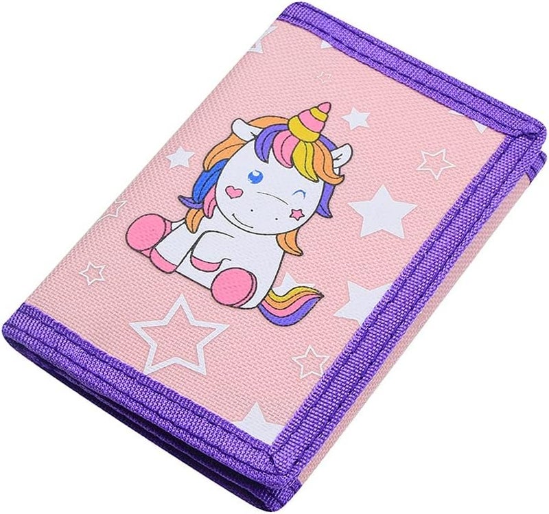 NEICY RFID Cartoon Canvas Wallet for Kids - Unicorn Trifold Outdoor Sports Wallets with Magic Sticker for Teen Girls - Image 5