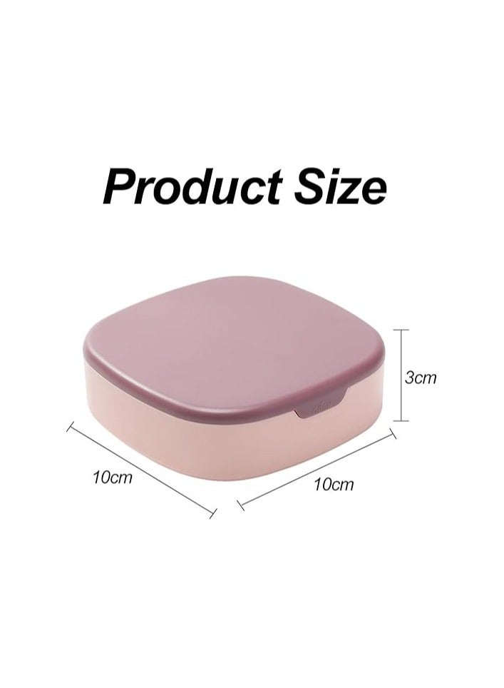 Small Jewellery Box, Travel Jeweller, , Small and Portable, Easy to Store When Traveling. For Earrings, Rings, Necklaces and Lipsticks - pink  - Image 3