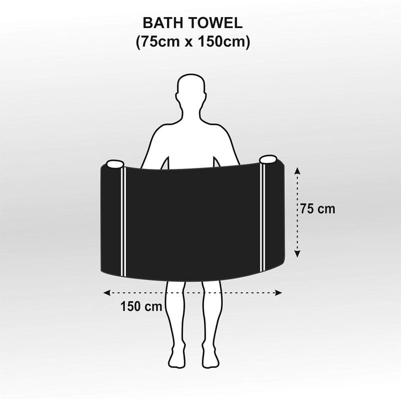 Meroo Diamond Cotton Large Bath Towel for Hotel and Spa White 75 x 150 cm 550 GSM 620 g Pack of 3 - Image 2
