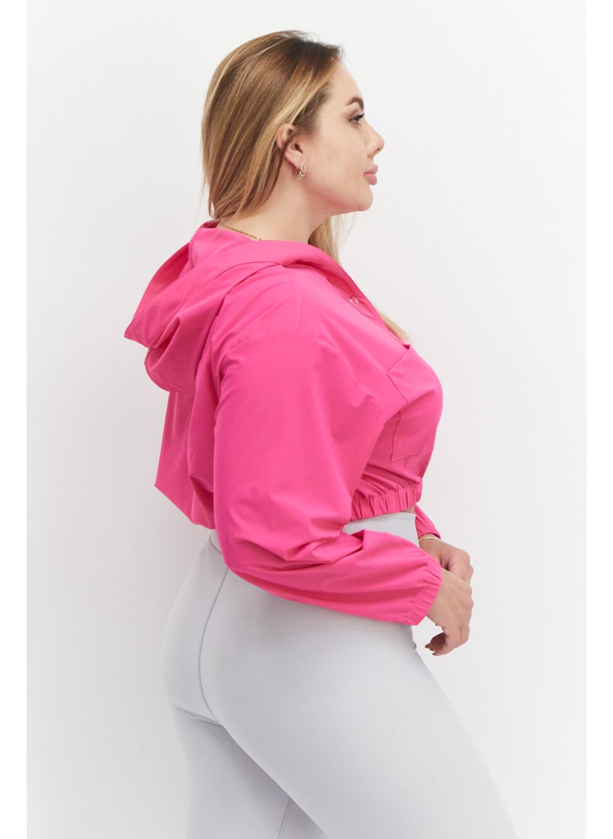 Women Sportswear Fit Long Sleeve Cropped Stretch Hoodie, Shocking Pink - pzsku/Z3E9D402CD41CDDA54ECDZ/45/_/1737642053/6d465153-0e47-4666-bd33-3ee39c3c0667