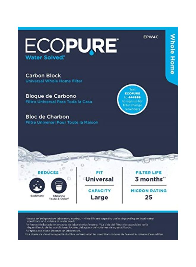 EcoPure EPW4C Carbon Block Whole Home Replacement Water Filter - Universal Fit - Fits Most Major Brand Systems - Image 3