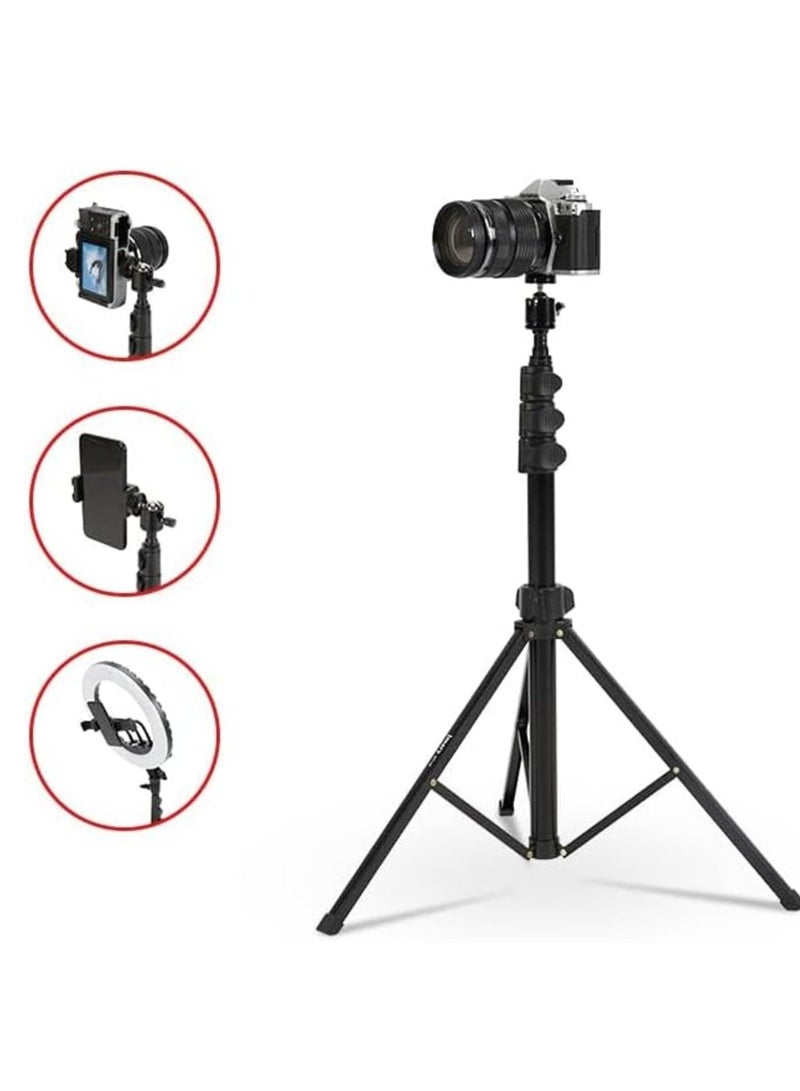 Jmary MT39 61inch Aluminum Extendable Cell Phone Tripod Stand with Selfie Stick Tripod and Phone Clip - Image 2