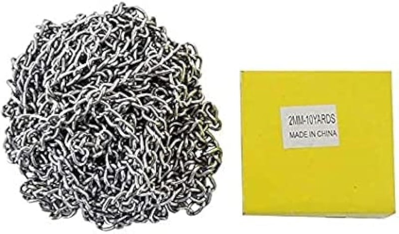 AQSON Decorative Twisted Chain - 2mm Thickness, Chrome Plated, 10 Yards Length