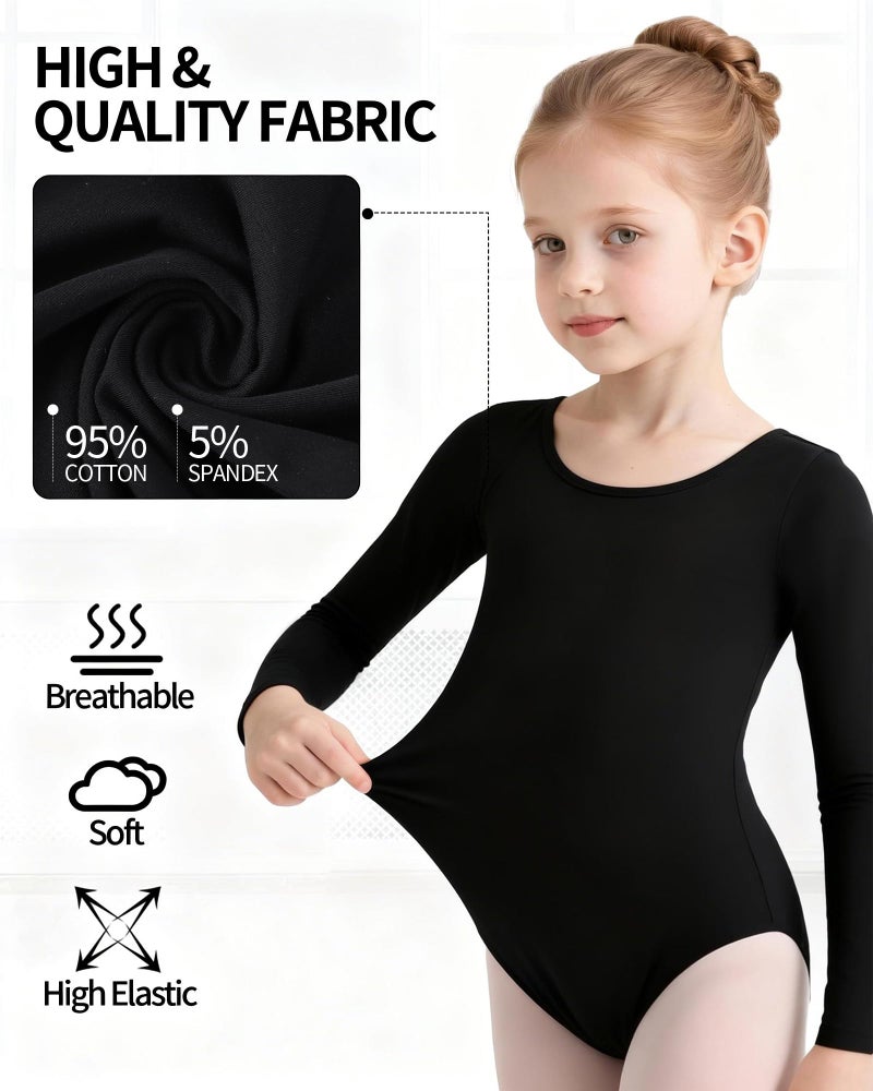 iMucci Long Sleeve Leotards for Girls Ballet Leotard Gymnastics Leotards for Girls Dance Leotard for Toddler Ballerina Kids Outfits 2-14 Years - Image 5