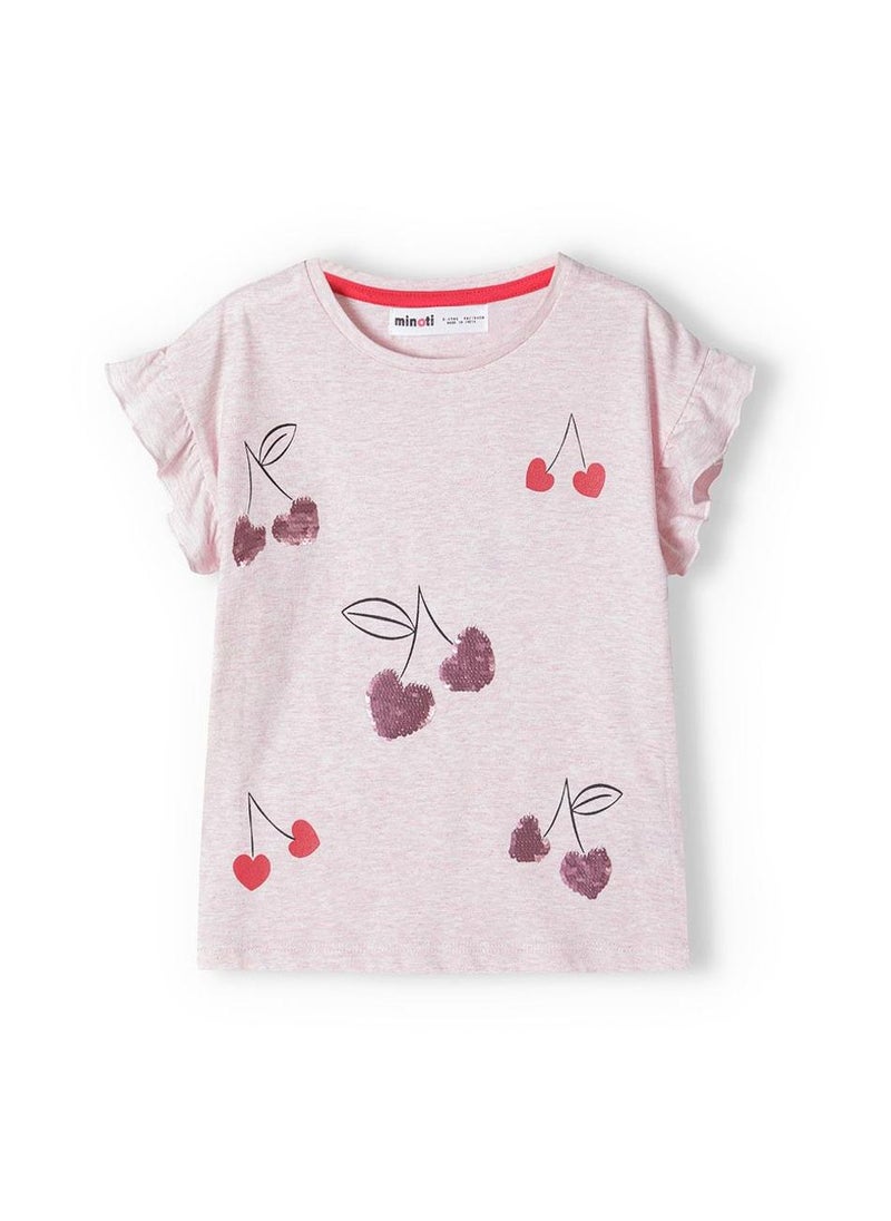 MINOTI Girls Short Sleeve T-Shirt with Frill Details - Image 2