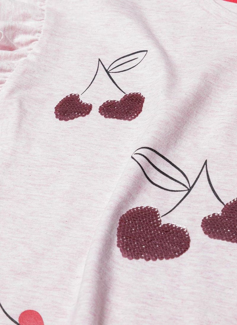 MINOTI Girls Short Sleeve T-Shirt with Frill Details - Image 4