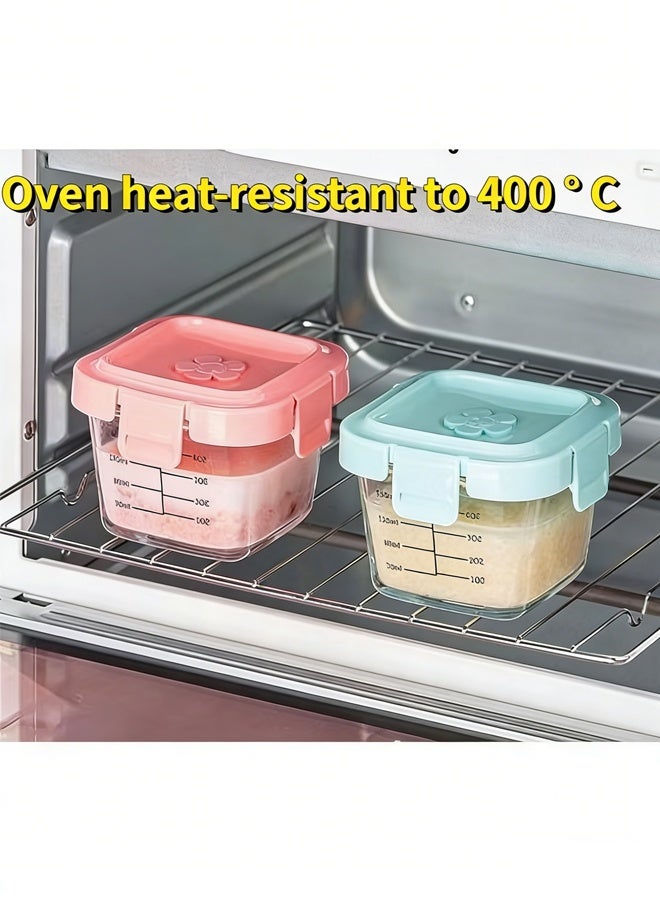 Berma Baby Glass Baby Food Storage Jars w/ Lids ( Snack, Reusable Small Containers, Breast Milk, Fridge, Freezer, Microwave & Dishwasher Safe, Essential Must Have for Infants Blue - Image 3