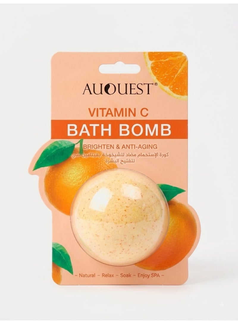 AUQUEST Vitamin C Bath Bomb - Brighten & Anti-Aging - Natural Spa & Relaxing Soak