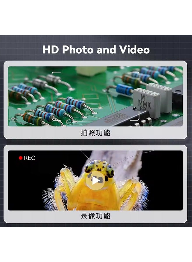 2.0inch 500X Digital Microscope 1080P Video Coin Microscopio with Magnifying Glass Wiht 8Leds for Electronics Repair Windows/Mac - Image 5