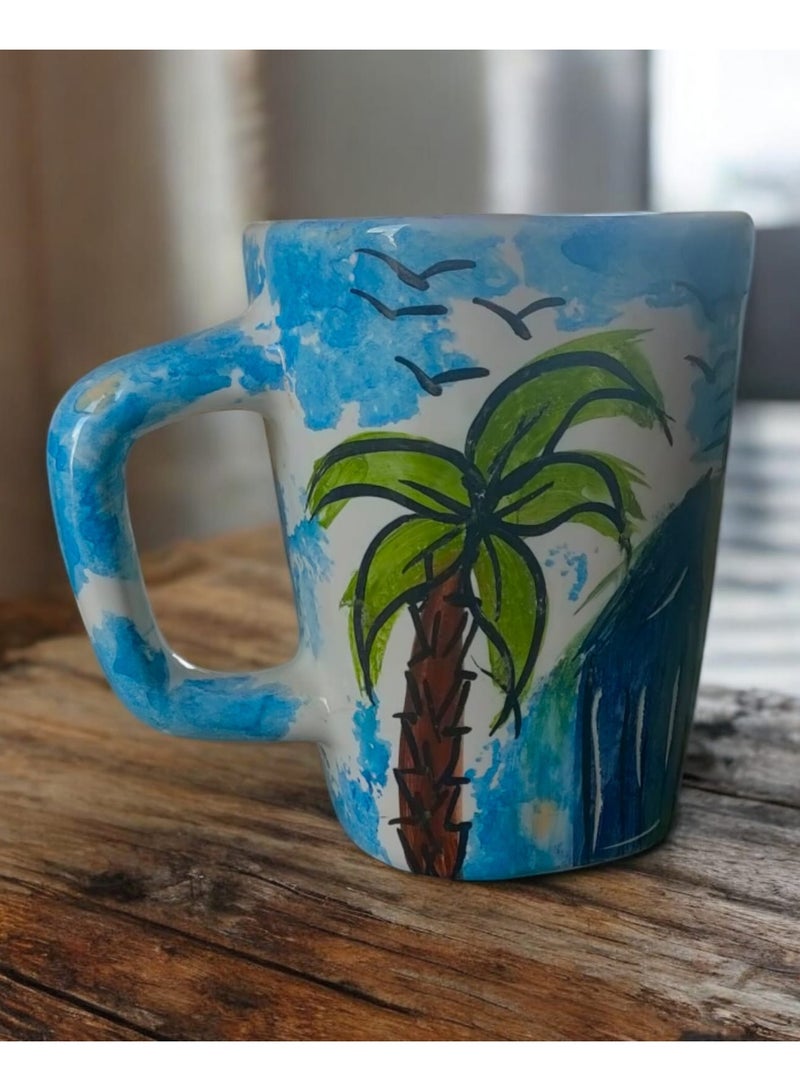 300ml ceramic and earthenware mug, each piece is unique, microwave safe  - Image 3