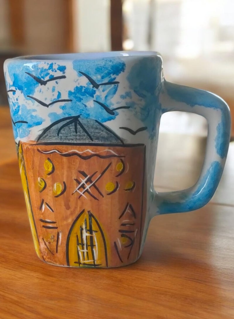 300ml ceramic and earthenware mug, each piece is unique, microwave safe  - Image 1