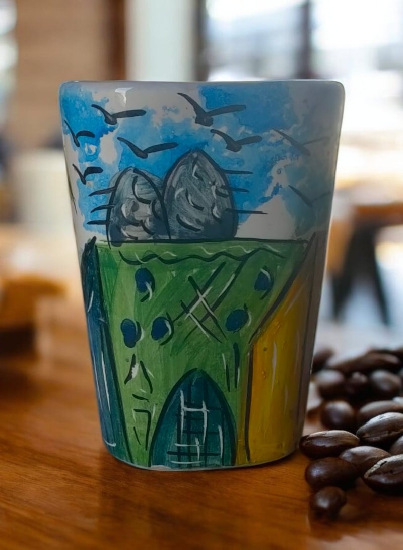 300ml ceramic and earthenware mug, each piece is unique, microwave safe  - Image 2