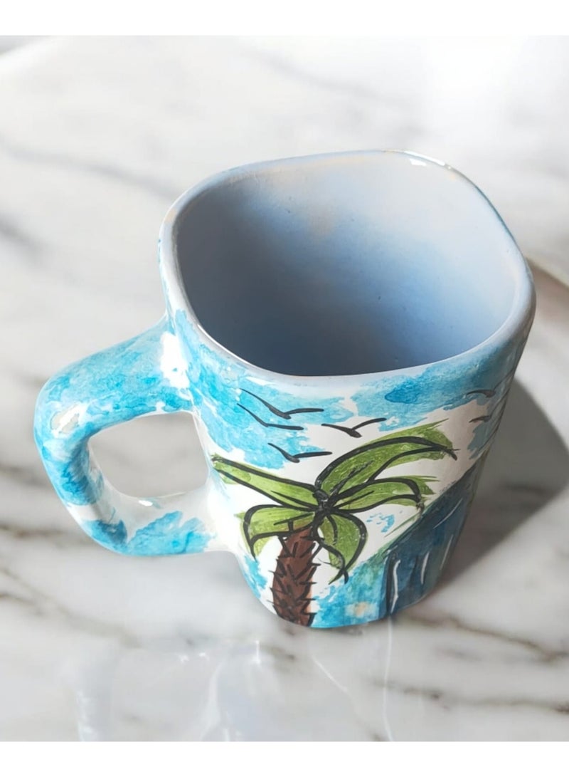 300ml ceramic and earthenware mug, each piece is unique, microwave safe  - Image 4