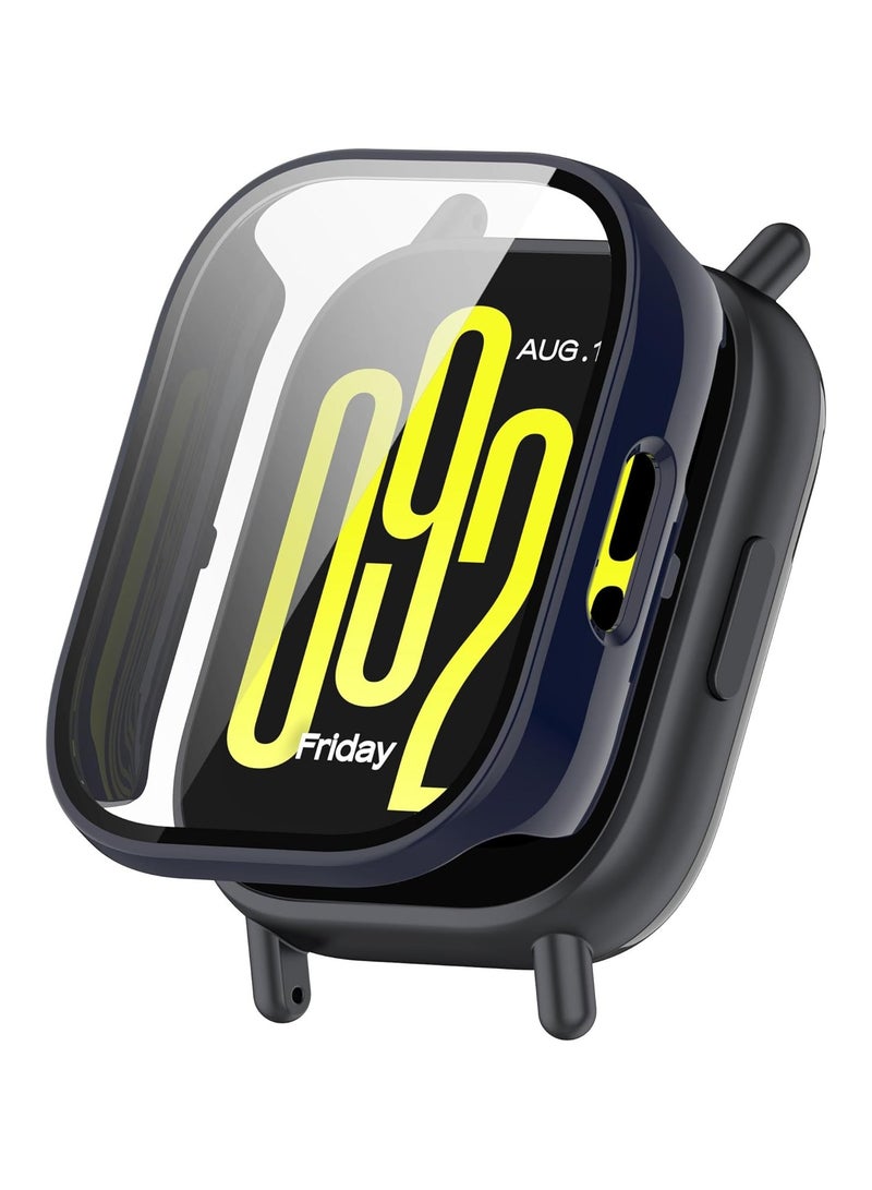 HablTech Protective Case Suitable for Redmi Watch 5 Active Case Hard PC Case with Tempered Glass Screen Protectors Full Protective Cover(Blue)  - Image 1