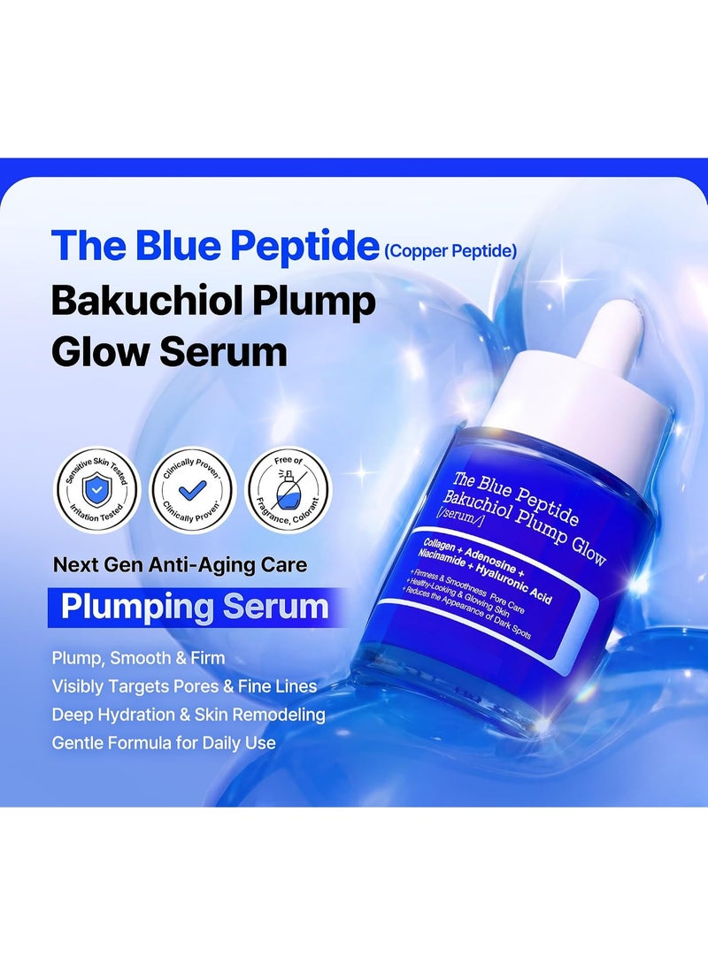 The Blue Copper Peptide Bakuchiol Serum, Korean Peptide Plumping Serum for Face, Copper Peptides with Bakuchiol, Glow & Plump, Anti-aging & Skin Firming Care, Korean Skin Care 50ml - Image 2