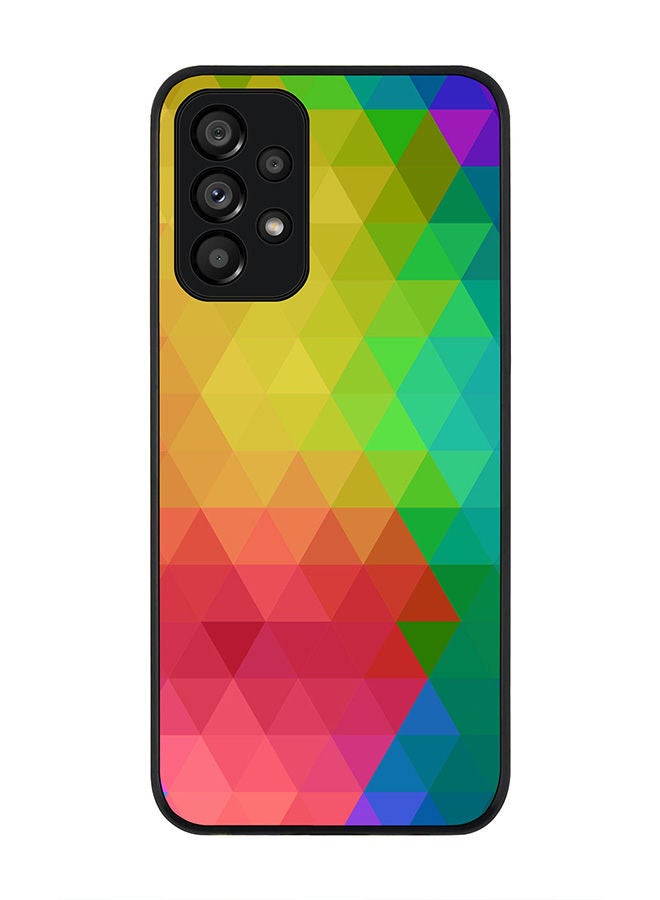 Stylizedd Rugged Black edge case for Samsung Galaxy A73 5G Slim fit Soft Case Flexible Rubber Edges Anti Drop TPU Gel Thin Cover - Tropical Prism - Image 1