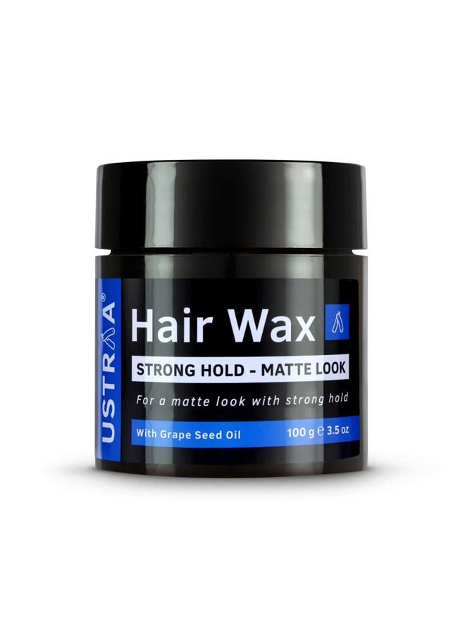 Ustraa Strong Hold Hair Wax - Matte Look - 3.5 Oz - Non-sticky, Easy-to-Wash, High Hold, No Harmful Chemicals or Fixatives - Image 1