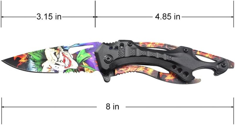 MTECH USA Folding Knife, 3.75-Inch Half-Serrated Blade, Titanium Coating, Glass Breaker, Pocket Clip - Image 2