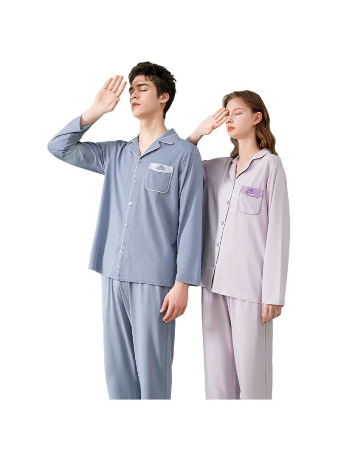 Fenton Mingxing Fan Chengcheng Same Style Anti-Mite Pure Cotton Pajamas, Women'S Autumn And Winter Long-Sleeve Men'S Loungewear Set - Image 3