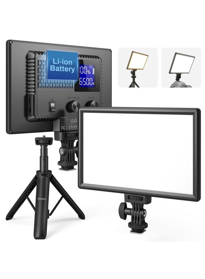 RALENO 116 LED Video Light, 600Lux/0.5m Camera Light with Mini-Stand and 4000mAh Battery, CRI>95 3200K-5600K Photography Lighting for Studio Live Streaming Zoom Calls YouTube TikTok Video Recording - Image 1
