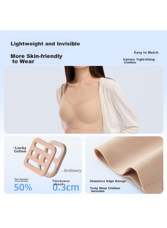 Luckmeey invisible Liquid Foundation Bra No Size Invisible Comfortable Beauty Back Bra Thin Shoulder Strap Bra - Image 3