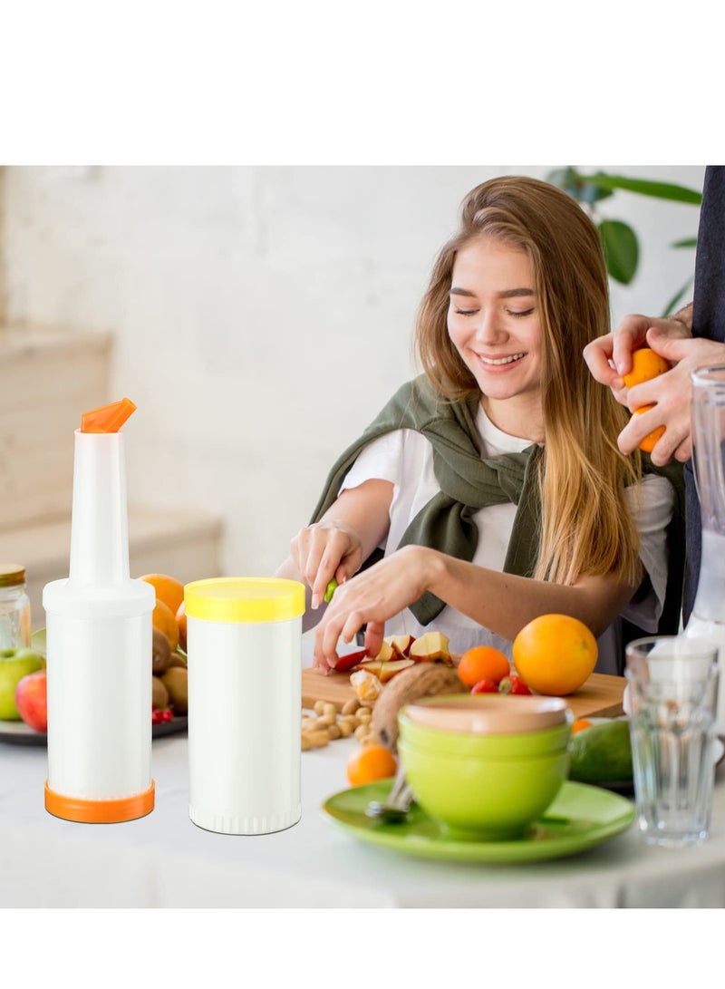 SYOSI 6 عبوات ملونة لصب العصير زجاجات عصير الفواكه وزجاجات صب المشروبات الكحولية سعة 34 أونصة موزعات عصير بلاستيكية لوازم البار زجاجات صب للبار والمطبخ في المنزل ولوازم الحفلات 6 ألوان - Image 5