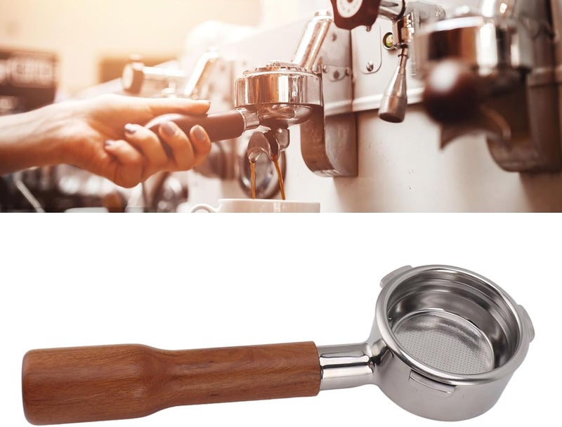 Ejoyous 58mm Bottomless Portafilter, Stainless Steel Portafilter 3 Ears Coffee Portafilter for Coffee Machine (Style 1) - Image 1
