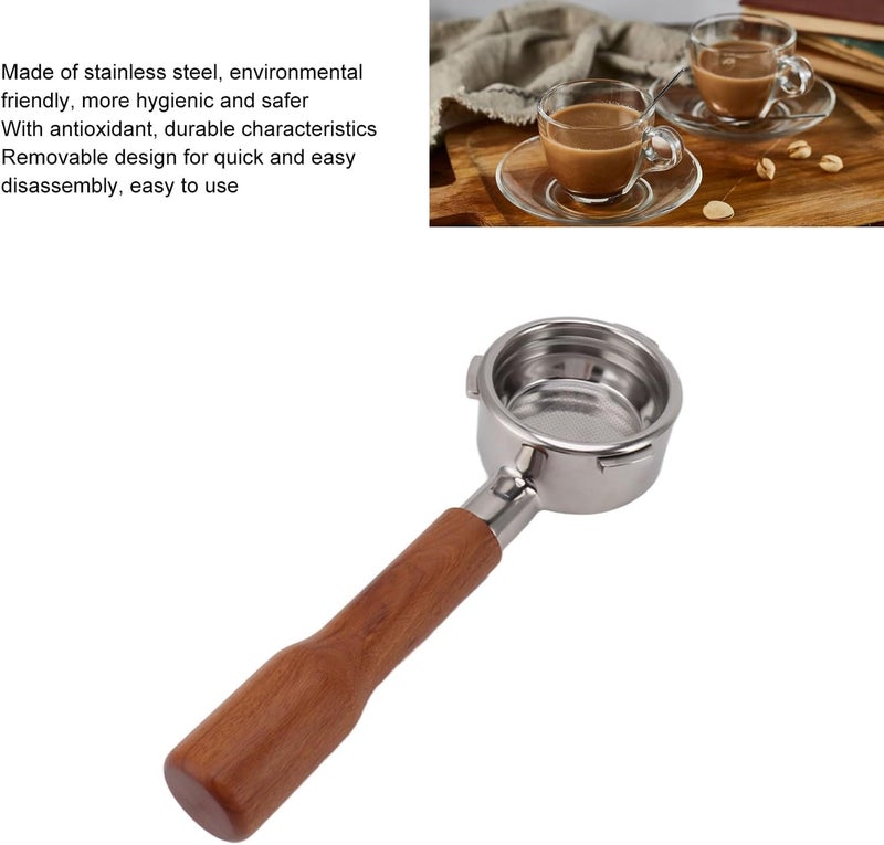 Ejoyous 58mm Bottomless Portafilter, Stainless Steel Portafilter 3 Ears Coffee Portafilter for Coffee Machine (Style 1) - Image 5