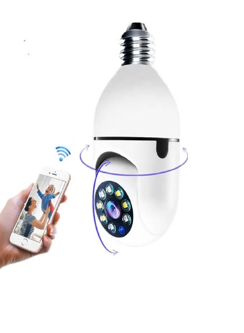 Wireless 360-degree surveillance camera with two-way audio output. Connects to your mobile phone for monitoring from anywhere.
