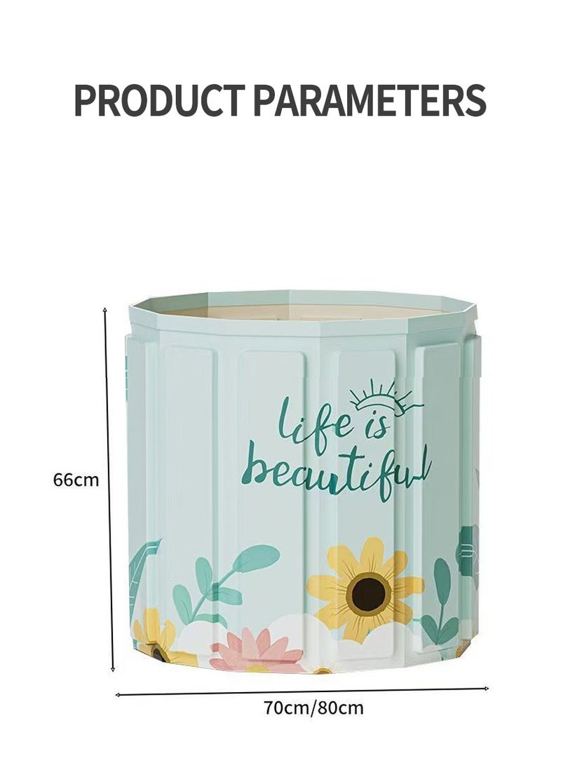 BEIRUI Large-Capacity Non-Inflatable Foldable Soaking Bathtub, Thickened PVC Portable Household SPA Bath Tub for Adults & Kids, Waterproof Collapsible Shower Barrel for Home & Outdoor Use - Image 3