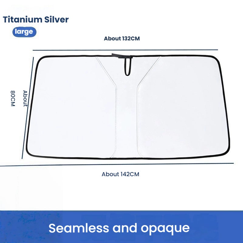 Thickened car glass sunshade, and equipped with storage bags to keep the interior of the car cool, universal windshield sunshade suitable for cars, trucks and suvs - Image 1