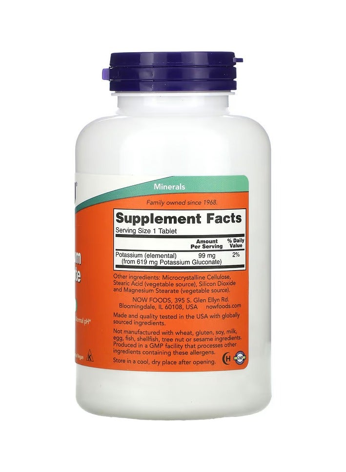 now Potassium Gluconate, 99 mg, 250 Tablets - Image 2