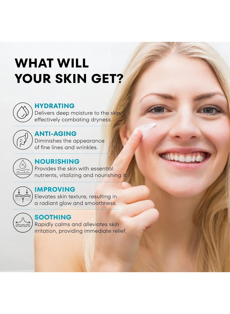 SOLARAE كريم مرطب للوجه بالريتينول والكولاجين، كريم مضاد للشيخوخة للاستخدام نهارًا وليلاً، لوشن مرطب للوجه مع حمض الهيالورونيك، كريم مرطب لتقليل التجاعيد للنساء والرجال - Image 2