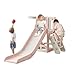 Baotree Toddler SlideKids Climber Slide with Storage Space and NonSlip StepsIndoor Outdoor Playset with Basketball Hoopa and TelescopeSlide for Toddlers Age 13 Pink - Image 3
