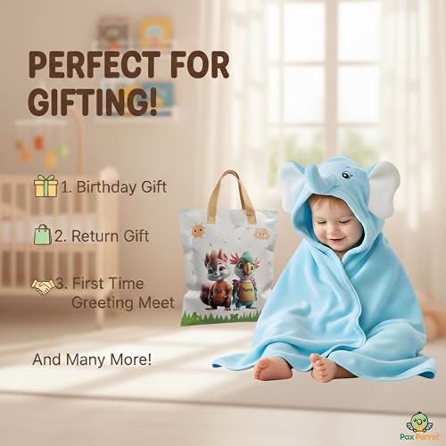 PAX PARROT Ultra-Soft Baby Hooded Towel – 100% Cotton Wrap Your Little one in Softness and Joy, Hypoallergenic & Super Absorbent Bath Wrap for Newborns & Toddlers | Cute Animal Design,(0-5Years) - Image 5