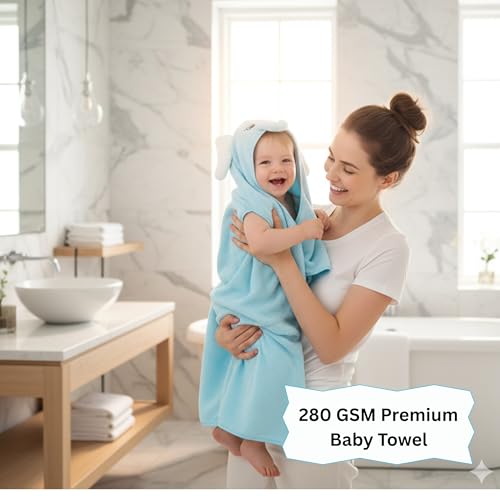 PAX PARROT Ultra-Soft Baby Hooded Towel – 100% Cotton Wrap Your Little one in Softness and Joy, Hypoallergenic & Super Absorbent Bath Wrap for Newborns & Toddlers | Cute Animal Design,(0-5Years) - Image 3