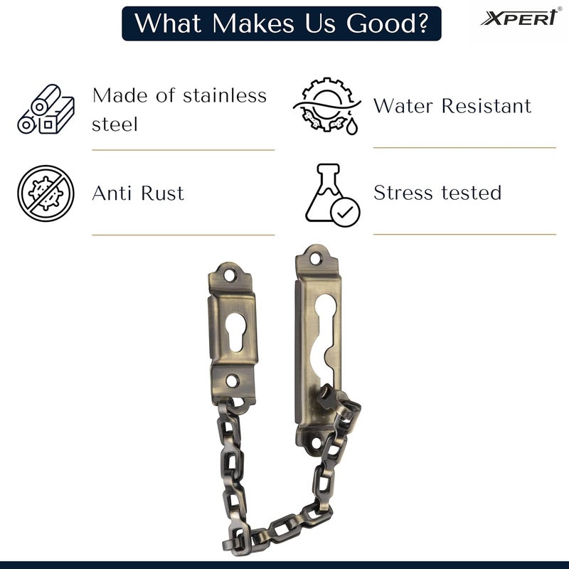 Xpert Door Chain - SSDC 888 (Antique) by , 1 Pc, Works with Chain Lock for Door, and Door Lock, Goes Door Locks for Main Door, Door Chain Lock for Main Door, and Safety Lock for Door - Image 3